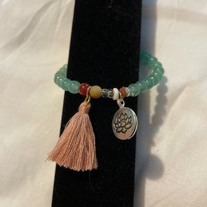 Jade lotus flower bracelet